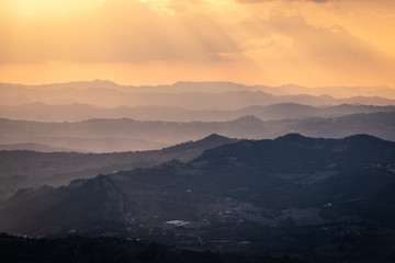 Hills in glowing color spectrum