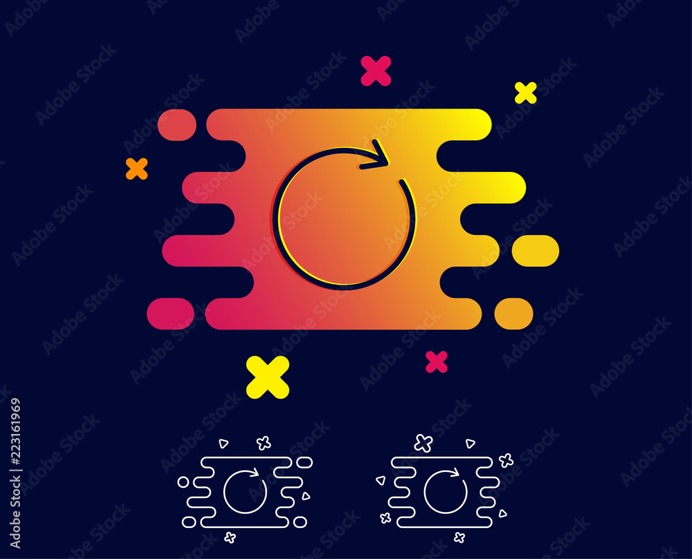 Aufkleber refresh line icon. rotation arrow sign. reset or reload symbol. gradient banner with line icon. abst