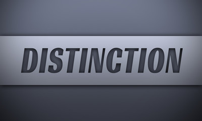 distinction - word on silver background
