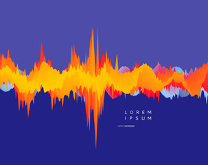 Abstract waveform background. 3d technology style. Vector illustration with sound waves.