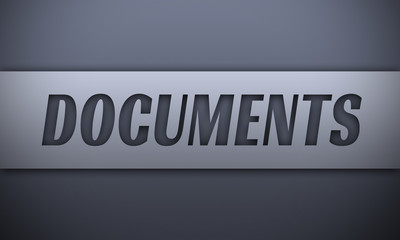 Fototapeta premium documents - word on silver background