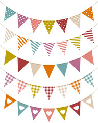 5 Seamless Festoons Curve Pattern Retro Colour