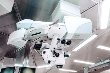 ophthalmology operation room with equipment . medicine concept