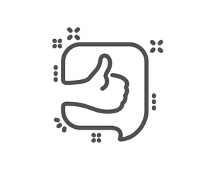 Obraz premium Like line icon. Customer satisfaction sign. Best service symbol. Quality design element. Classic style like thumb up. Editable stroke. Vector