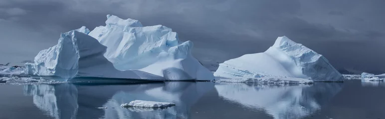 Gordijnen Weerspiegelde ijsbergen © Mike