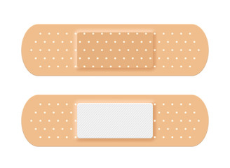 Adhesive medical plaster strip bandage. Medical patch aid strip