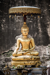 Buddha statue at Buddhist temple in Chiang Mai, Northern Thailand Province