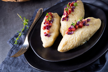 Rustic Cepelinai, a specialty Lithuanian and Polish cuisine. © Dar1930
