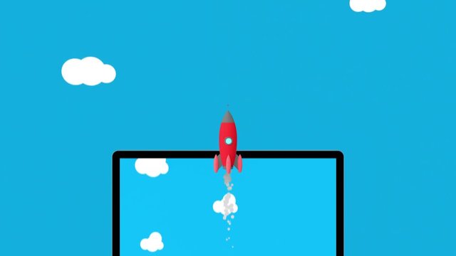 Rocket in flight 