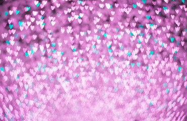 Heart shape bokeh abstract background