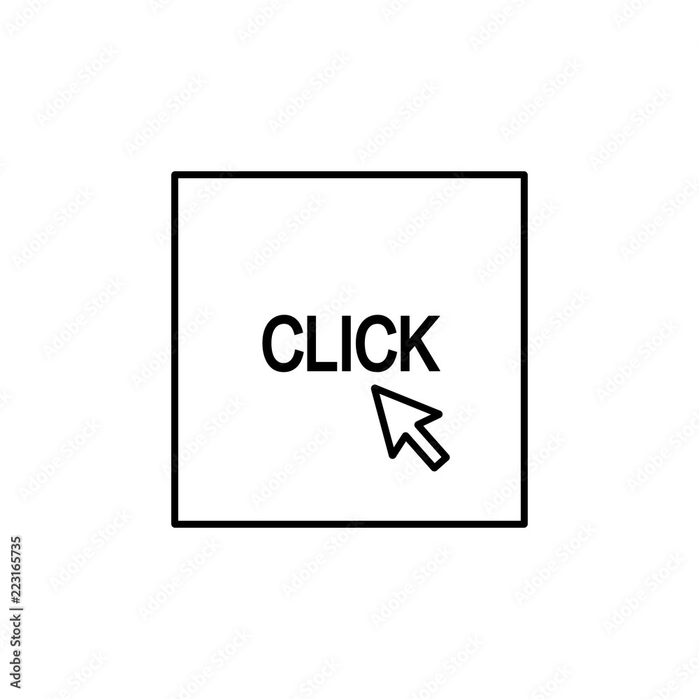 Poster cursor click icon. element of online and web for mobile concept and web apps icon. thin line icon fo