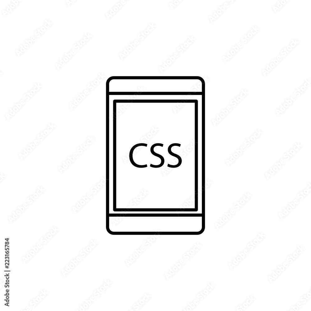 Poster mobile phone css icon. element of online and web for mobile concept and web apps icon. thin line ico