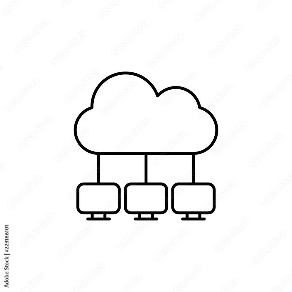 Poster cloud storage icon. element of online and web for mobile concept and web apps icon. thin line icon f