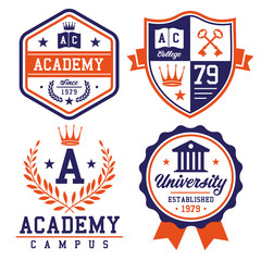 Academy College University Vector Logo Set