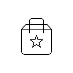 selected package. Element of online shopping icon for mobile concept and web apps. Thin line selected package can be used for web and mobile