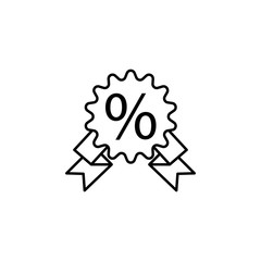 discount. Element of online shopping icon for mobile concept and web apps. Thin line discount can be used for web and mobile
