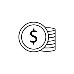 dollar currency. Element of online shopping icon for mobile concept and web apps. Thin line dollar currency can be used for web and mobile