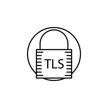 TLS protection. Element of online shopping icon for mobile concept and web apps. Thin line TLS protection can be used for web and mobile