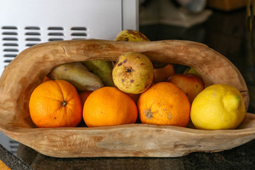 Fruit in a wooden basket