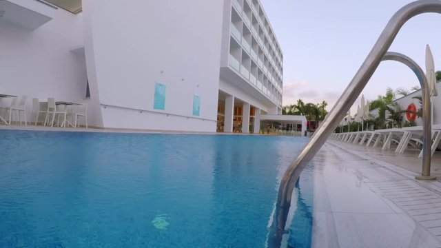 Empty hotel area near the pool, Cyprus.