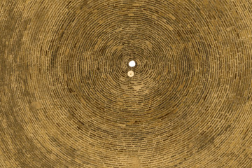 Bottom view of the interior of the dome in Bukhara, Uzbekistan