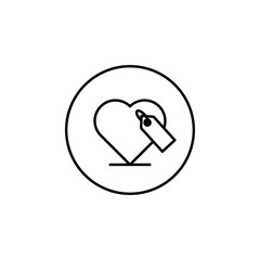 favorite goods discounts. Element of online shopping icon for mobile concept and web apps. Thin line favorite goods discounts can be used for web and mobile