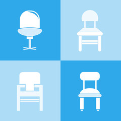 chair icons, sofa icons vector set