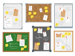 Cartoon Color Office Wall Board Pin Set. Vector
