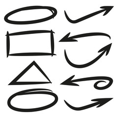 arrows, oval and rectangle markers