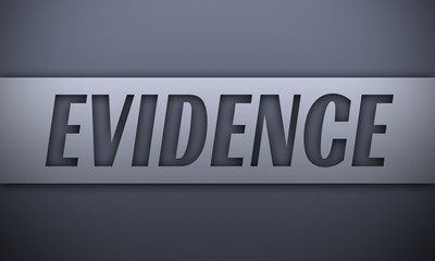 evidence - word on silver background