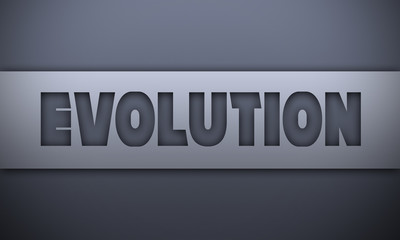 evolution - word on silver background