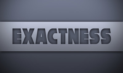 exactness - word on silver background