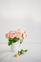 pink roses on a light background