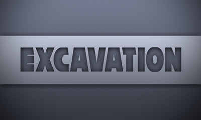excavation - word on silver background