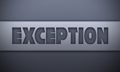 exception - word on silver background