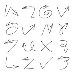 hand drawn arrows, vector illustration