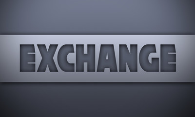 exchange - word on silver background