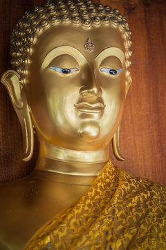 Closeup of Buddha statue at Buddhist temple, Chiang Mai, Thailand