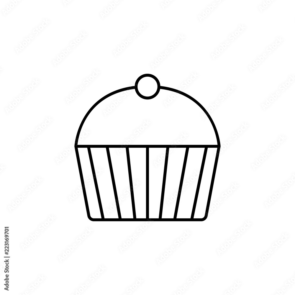 Poster cup cake concept line icon. simple element illustration. cup cake concept outline symbol design from