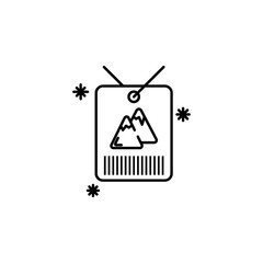 Snow pass badge concept line icon. Simple element illustration. Snow pass badge concept outline symbol design from Winter set. Can be used for web and mobile UI/UX