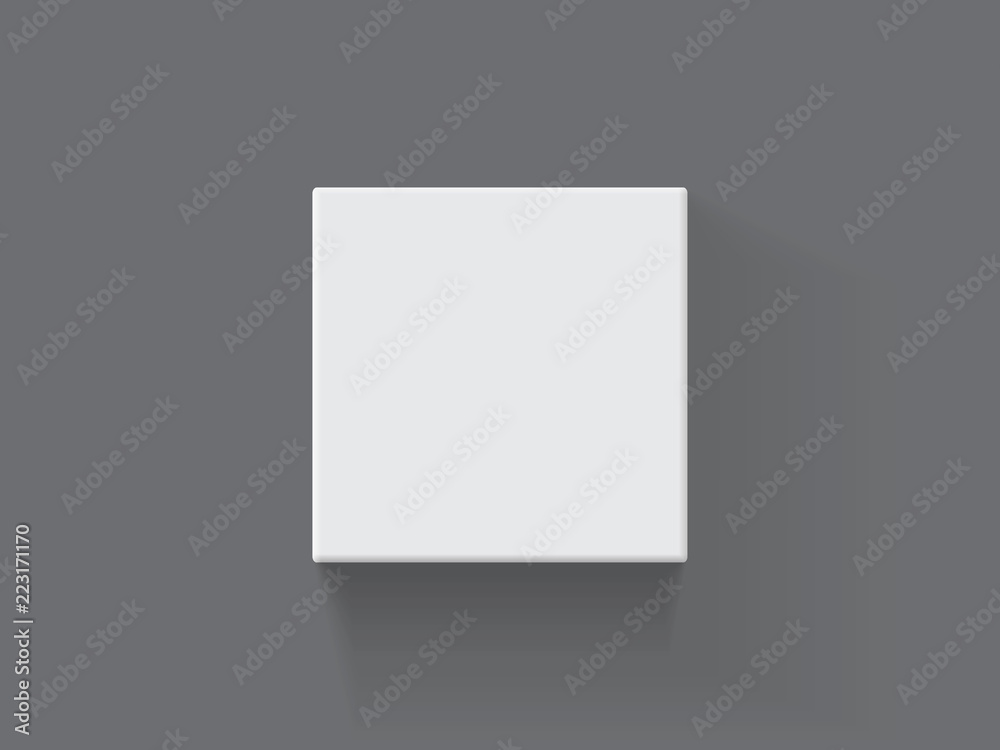 Wall mural white square box on a black background