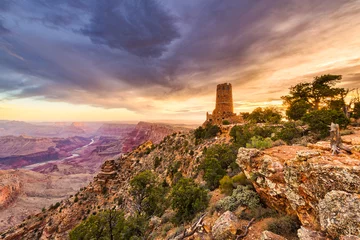 Rolgordijnen Desert View Watchtower on the Grand Canyon © SeanPavonePhoto