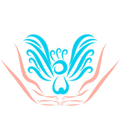 Bird with a tuft on his head in hands