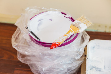 White paint with essentials equipment