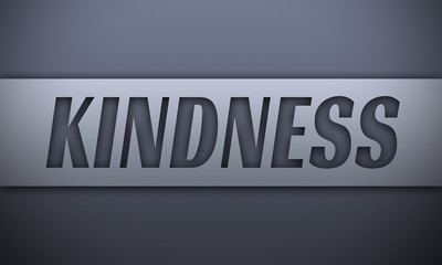 Kindness - word on silver background