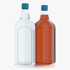 Bottle with alcohol on a white background 3d illustration