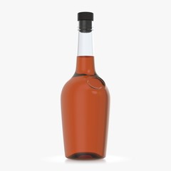 Bottle with alcohol on a white background 3d illustration