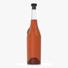 Bottle with alcohol on a white background 3d illustration
