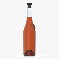 Bottle with alcohol on a white background 3d illustration