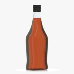 Bottle with alcohol on a white background 3d illustration